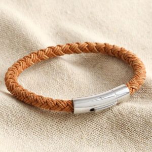 Bracelets | Rustic Braided Leather Bracelet in Brown – Mens Bracelets Bracelets