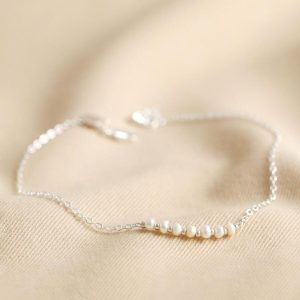 Anklets | Freshwater Seed Pearl Chain Anklet in Silver – Womens Anklets Anklets