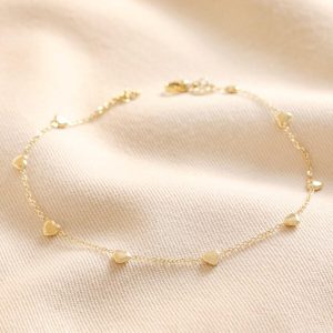 Anklets | Gold Stainless Steel Tiny Round Heart Charm Anklet – Womens Anklets Anklets