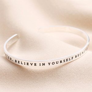 Bracelets | A New Chapter Meaningful Word Bangle in Silver – Womens Bracelets Bracelets