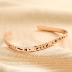 Bracelets | Adjustable Mum Meaningful Word Wave Bangle in Rose Gold – Womens Bracelets Bracelets