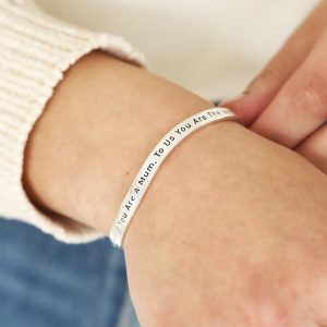 Bracelets | Adjustable Mum Meaningful Word Wave Bangle in Silver – Womens Bracelets Bracelets