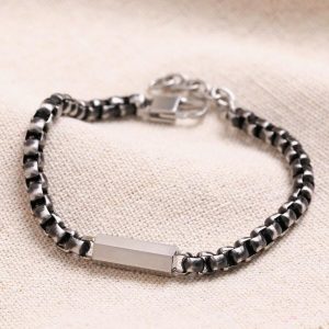 Bracelets | Black Stainless Steel Box Chain Bracelet – Mens Bracelets Bracelets