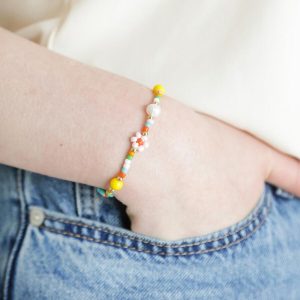 Bracelets | Colourful Flower and Pearl Beaded Bracelet – Womens/Kids Bracelets Bracelets