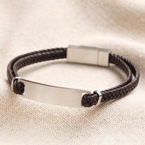 Bracelets | Double Braided Leather Bracelet in Brown – Mens Bracelets Bracelets