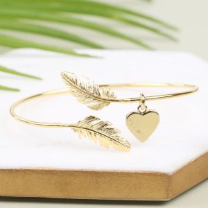 Bracelets | Feather Bangle with Name – Womens Bracelets Bracelets