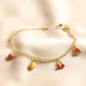 Bracelets | Fruit Charm Bracelet in Gold – Womens Bracelets Bracelets