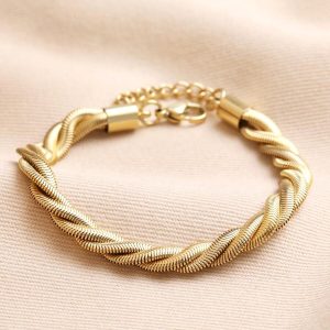 Bracelets | Gold Stainless Steel Chunky Triple Snake Chain Bracelet – Womens Bracelets Bracelets