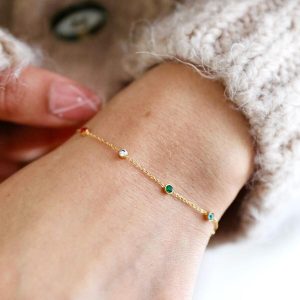 Bracelets | Gold Stainless Steel Rainbow Crystals Bracelet – Womens Bracelets Bracelets