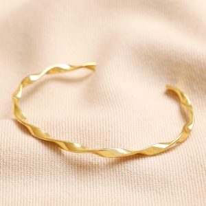 Bracelets | Gold Stainless Steel Twisted Bangle – Womens Bracelets Bracelets