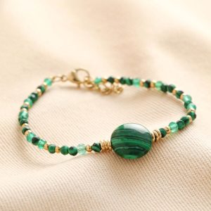 Bracelets | Green Crystal and Stone Beaded Bracelet – Womens Bracelets Bracelets