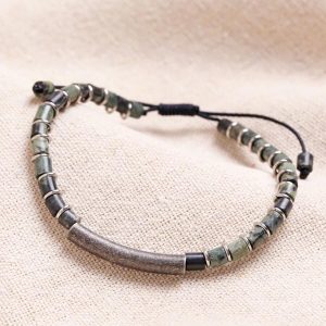 Bracelets | Green Semi-Precious Stone Cord Bracelet – Womens/Mens Bracelets Bracelets