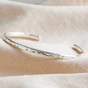 Bracelets | Hammered Organic Shape Sterling Silver Torque Bangle – Womens Bracelets Bracelets