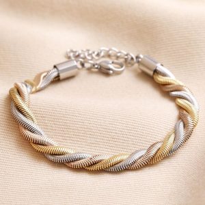 Bracelets | Mixed Metal Stainless Steel Chunky Triple Snake Chain Bracelet – Womens Bracelets Bracelets