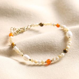 Bracelets | Natural Semi-Precious Stone and Pearl Beaded Bracelet – Womens Bracelets Bracelets