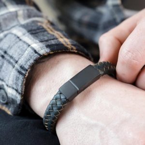 Bracelets | Navy Antiqued Thick Woven Leather Bracelet – Mens Bracelets Bracelets