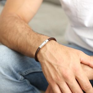 Bracelets | Polished Leather Bracelet in Brown – Mens Bracelets Bracelets