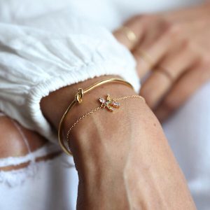 Bracelets | Rainbow Crystal Initial Bracelet in Gold – Womens Bracelets Bracelets