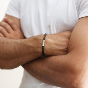 Bracelets | Slim Khaki Braided Leather Bracelet – Mens Bracelets Bracelets