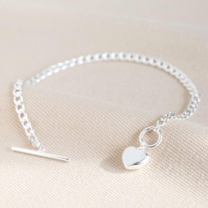 Bracelets | Small Toggle and Heart Charm Bracelet in Silver Silver – Womens Bracelets Bracelets