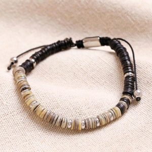 Bracelets | Stainless Steel Shell Beaded Cord Bracelet – Mens Bracelets Bracelets