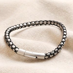 Bracelets | Stainless Steel Silver and Black Ball Chain Bracelet – Mens Bracelets Bracelets