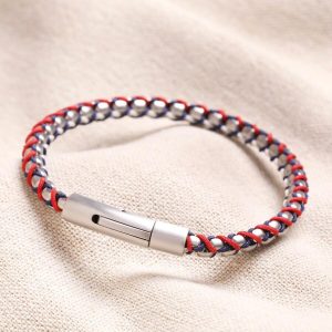 Bracelets | Stainless Steel Silver and Red Ball Chain Bracelet – Mens Bracelets Bracelets