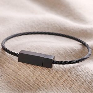 Bracelets | Stainless Steel Thin Wire Bracelet in Black – Womens/Mens Bracelets Bracelets