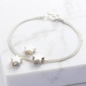 Bracelets | Sterling Silver Star Bead Bracelet – Womens Bracelets Bracelets