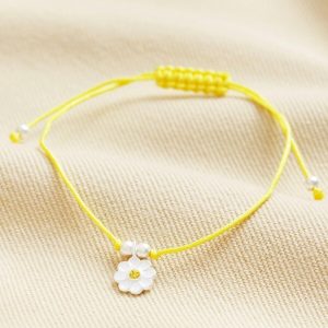 Bracelets | Sterling Silver Yellow Daisy Cord Bracelet – Womens Bracelets Bracelets