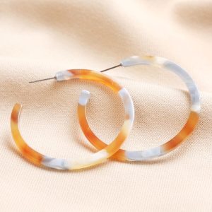 Earrings | Big Metal London Large Resin Hoop Earrings in Orange – Womens Earrings Earrings