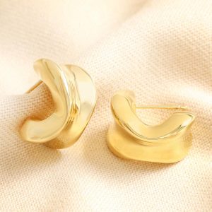 Earrings | Chunky Organic Hoop Earrings in Gold – Womens Earrings Earrings