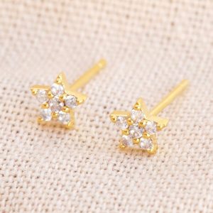 Earrings | Crystal Star Stud Earrings in Gold – Womens Earrings Earrings