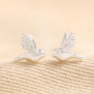 Earrings | Delicate Bird Stud Earrings in Silver – Womens Earrings Earrings