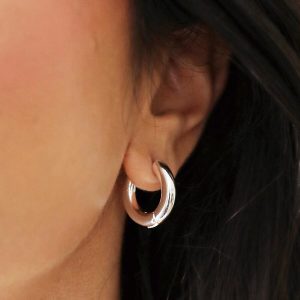 Earrings | Medium Chunky Hoop Earrings in Silver – Womens Earrings Earrings