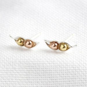 Earrings | Mixed Metal Two Peas in a Pod Stud Earrings – Womens Earrings Earrings