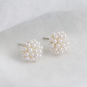 Earrings | Pearl Cluster Stud Earrings in Gold – Womens Earrings Earrings