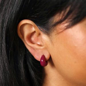 Earrings | Purple Domed Resin Hoop Earrings – Womens Earrings Earrings