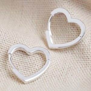 Earrings | Small Heart Hoop Earrings in Silver – Womens Earrings Earrings