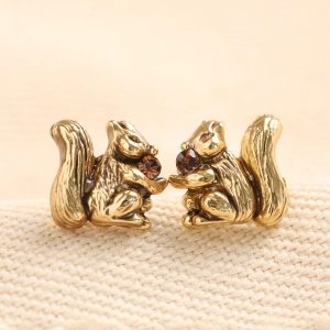 Earrings | Squirrel Stud Earrings in Gold – Womens Earrings Earrings