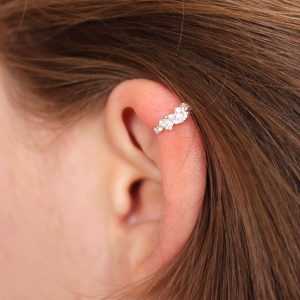 Earrings | Sterling Silver Crystal Cluster Ear Cuff Silver – Womens Earrings Earrings