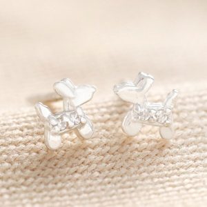 Earrings | Sterling Silver Crystal Dog Stud Earrings – Womens Earrings Earrings