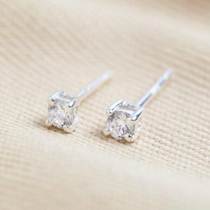 Earrings | Sterling Silver Crystal Stud Earrings – Womens Earrings Earrings