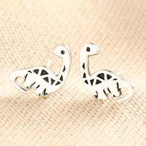 Earrings | Sterling Silver Diplodocus Dinosaur Stud Earrings – Womens Earrings Earrings