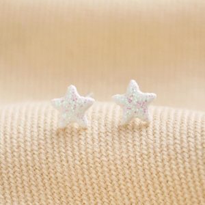 Earrings | Sterling Silver Glitter Enamel Star Stud Earrings – Womens Earrings Earrings