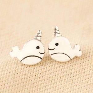 Earrings | Sterling Silver Narwhal Stud Earrings – Womens Earrings Earrings