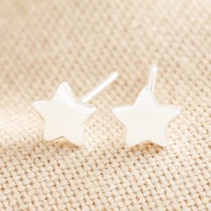 Earrings | Sterling Silver Puffed Star Stud Earrings Silver – Womens Earrings Earrings