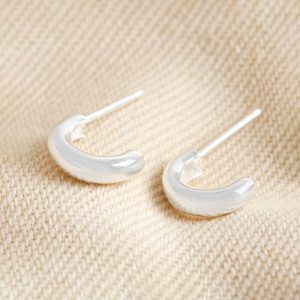 Earrings | Sterling Silver Small Domed Hoop Earrings – Womens Earrings Earrings