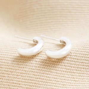 Earrings | Sterling Silver Small Half Hoop Earrings – Womens Earrings Earrings