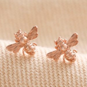 Earrings | Tiny Bee Stud Earrings in Rose Gold – Womens Earrings Earrings